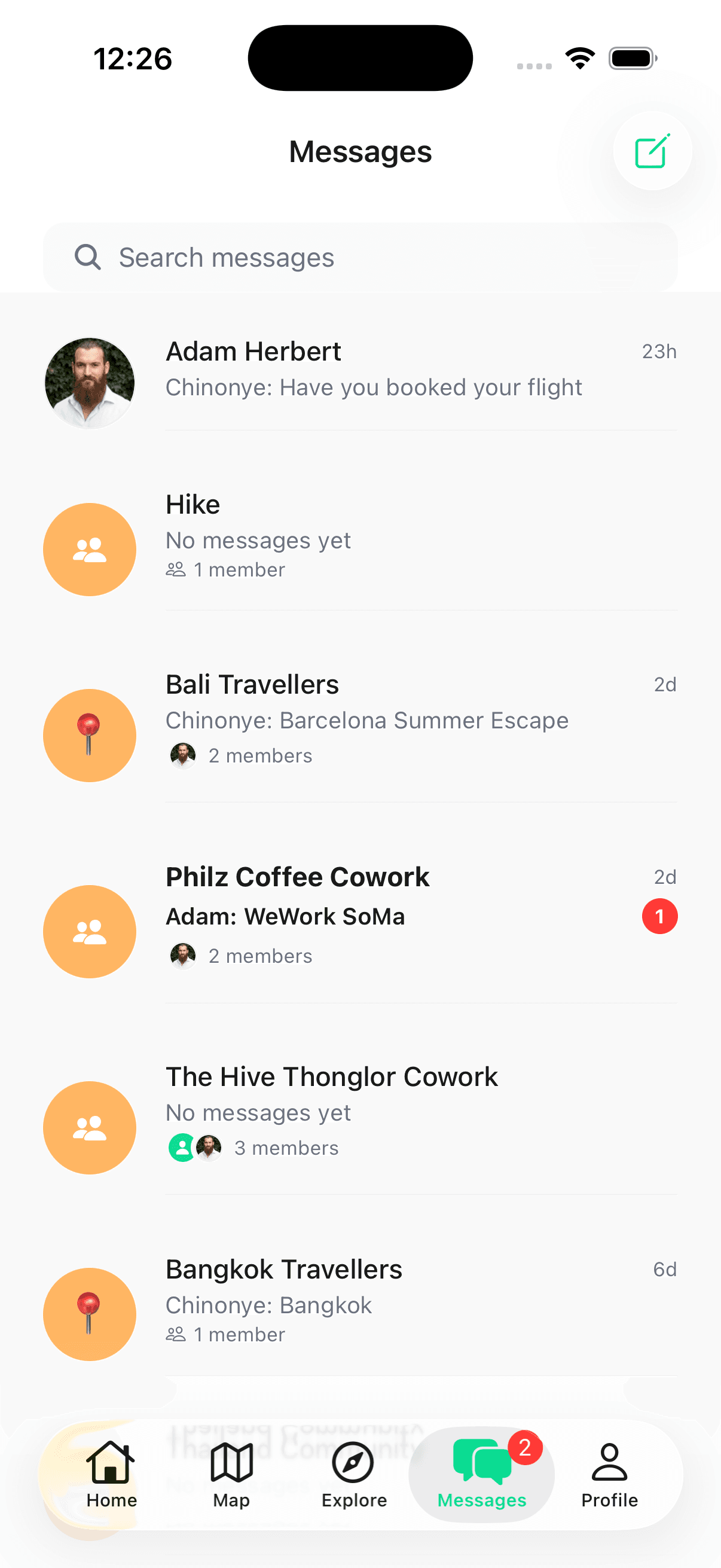 City chats & messaging — Messages